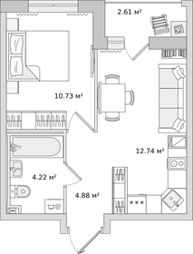 34,7 м², 1-комнатная квартира 5 200 000 ₽ - изображение 13