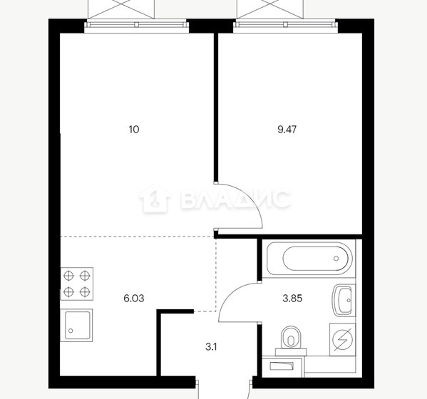 32,5 м², 1-комнатная квартира 12 200 000 ₽ - изображение 18