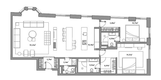 Квартира 122 м², 3-комнатные - изображение 2