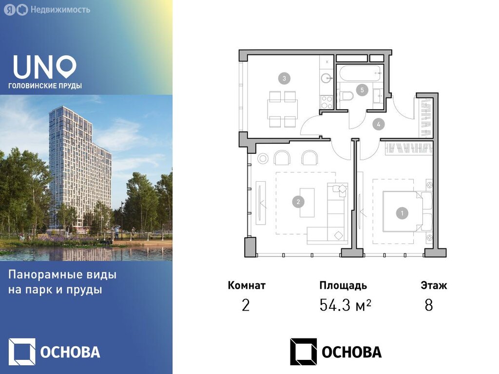 Варианты планировок ЖК UNO.Головинские пруды - планировка 4