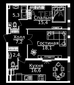 Квартира 64,5 м², 2-комнатная - изображение 1