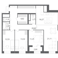 Квартира 108,2 м², 4-комнатная - изображение 3