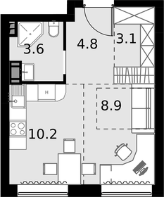Квартира 30,6 м², 1-комнатные - изображение 1