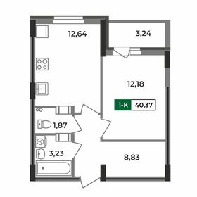 Квартира 40,4 м², 1-комнатная - изображение 1