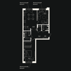 63 м², 2-комнатная квартира 15 721 190 ₽ - изображение 16