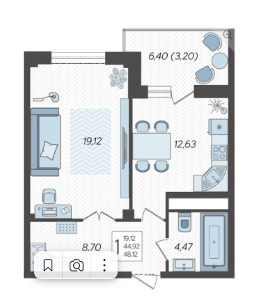 48,1 м², 1-комнатная квартира 13 500 000 ₽ - изображение 41