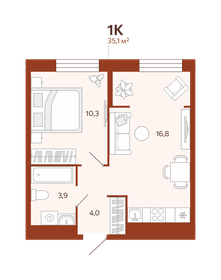 38,3 м², 1-комнатная квартира 5 200 000 ₽ - изображение 49