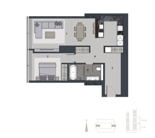 Квартира 76,7 м², 2-комнатные - изображение 5