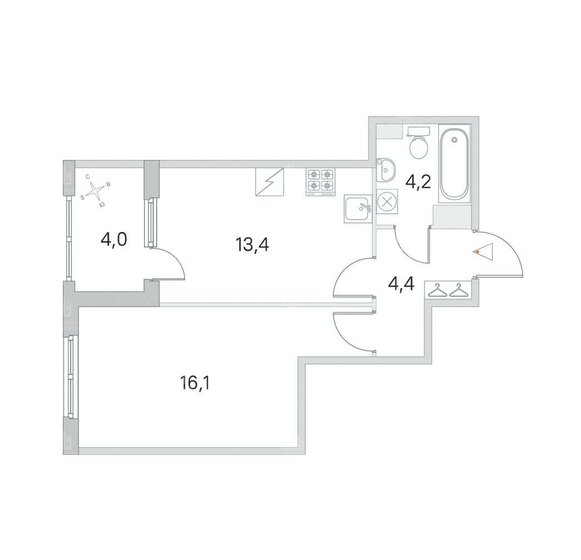 38,1 м², 1-комнатная квартира 6 599 999 ₽ - изображение 1