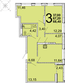 68,3 м², 3-комнатная квартира 9 138 647 ₽ - изображение 65