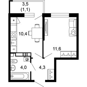 31,4 м², 1-комнатная квартира 16 092 500 ₽ - изображение 34