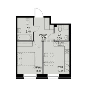 34,5 м², 1-комнатная квартира 10 500 000 ₽ - изображение 10