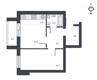 56 м², 2-комнатная квартира 6 200 000 ₽ - изображение 63