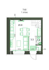 Квартира 48,4 м², 3-комнатная - изображение 1