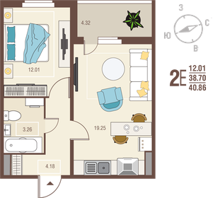 53,2 м², 1-комнатная квартира 4 440 000 ₽ - изображение 87