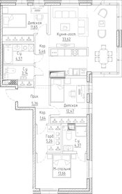 Квартира 101,2 м², 3-комнатная - изображение 1