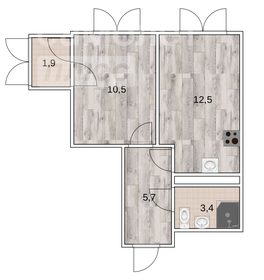 Квартира 33,1 м², 1-комнатная - изображение 1