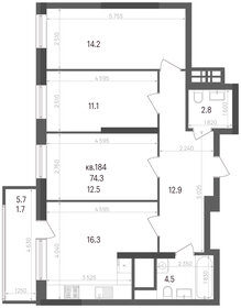 74,4 м², 3-комнатная квартира 8 315 118 ₽ - изображение 22