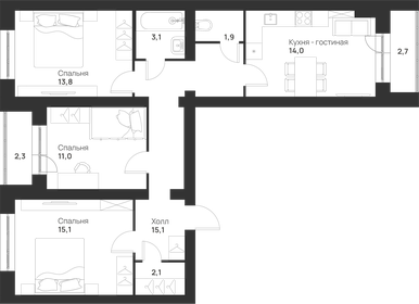 74,1 м², 3-комнатная квартира 6 300 000 ₽ - изображение 60