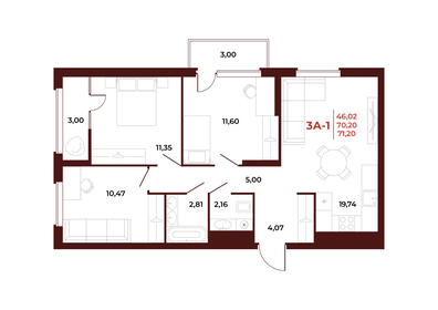 80,6 м², 3-комнатная квартира 7 700 000 ₽ - изображение 56