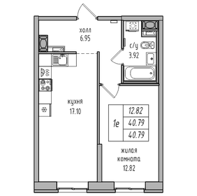 39,2 м², 1-комнатная квартира 6 849 999 ₽ - изображение 75