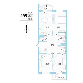 104,3 м², 3-комнатная квартира 28 170 000 ₽ - изображение 109