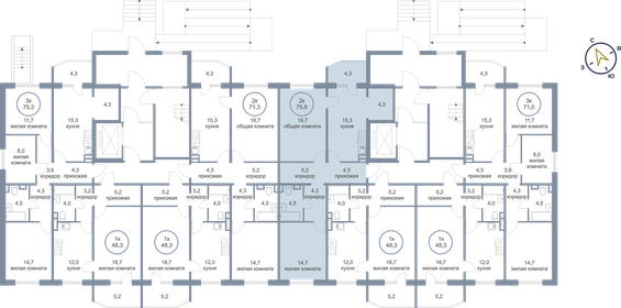 60,1 м², 2-комнатная квартира 6 500 000 ₽ - изображение 44