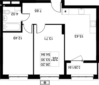 11,7 м², квартира-студия 2 350 000 ₽ - изображение 97