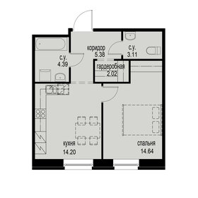 32,7 м², 1-комнатная квартира 14 300 000 ₽ - изображение 111