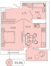 36,5 м², 1-комнатная квартира 6 400 000 ₽ - изображение 75