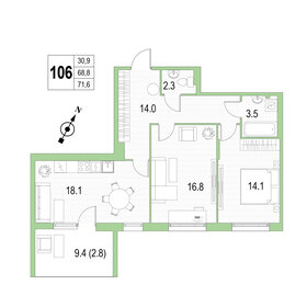 97 м², 3-комнатная квартира 15 550 000 ₽ - изображение 112