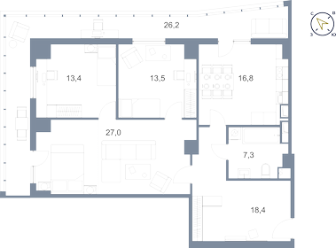 132,5 м², 4-комнатная квартира 15 500 000 ₽ - изображение 88