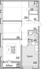 Квартира 77,8 м², 3-комнатная - изображение 1