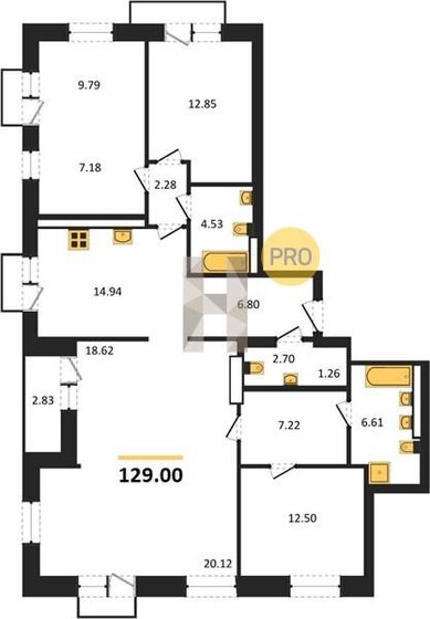 129 м², 5-комнатная квартира 23 000 000 ₽ - изображение 1