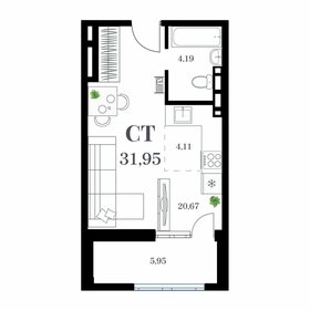 24,4 м², 2-комнатная квартира 7 260 000 ₽ - изображение 6