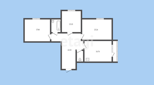103,8 м², 3-комнатная квартира 8 700 000 ₽ - изображение 42