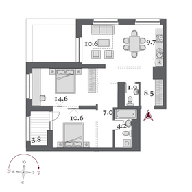 93,4 м², 3-комнатная квартира 21 000 000 ₽ - изображение 82