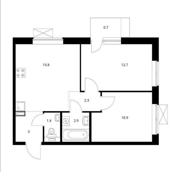 49,7 м², 2-комнатная квартира 14 580 000 ₽ - изображение 1