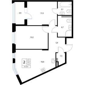 57,1 м², 3-комнатная квартира 9 998 210 ₽ - изображение 76