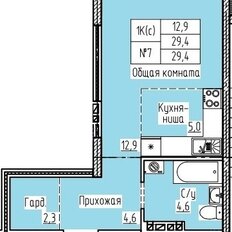 Квартира 29,4 м², студия - изображение 3