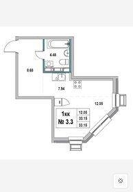 Квартира 34 м², 1-комнатная - изображение 2