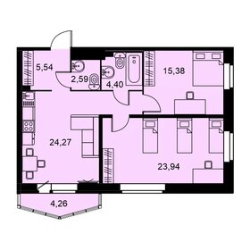 Квартира 76,5 м², 2-комнатная - изображение 1