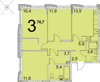 75,8 м², 3-комнатная квартира 9 870 644 ₽ - изображение 17