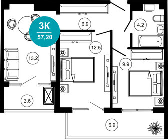 71,5 м², 4-комнатная квартира 43 000 000 ₽ - изображение 89