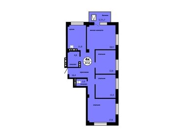 Квартира 97,8 м², 4-комнатная - изображение 1