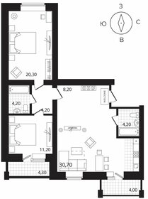 Квартира 82 м², 3-комнатная - изображение 1