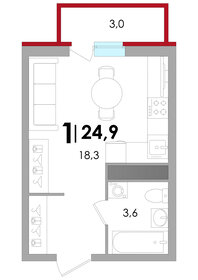 Квартира 24,9 м², студия - изображение 1