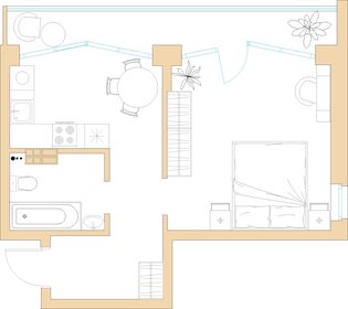 Квартира 45 м², 1-комнатная - изображение 1