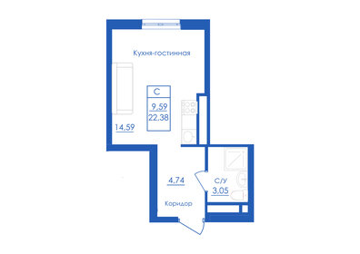 24,3 м², квартира-студия 2 990 000 ₽ - изображение 31