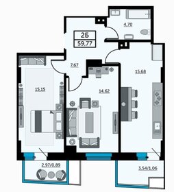 75 м², 2-комнатная квартира 8 490 000 ₽ - изображение 67